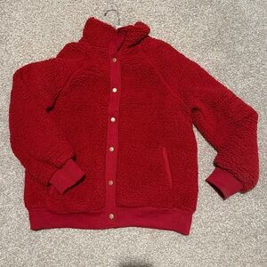 Cozy Red Teddy Jacket